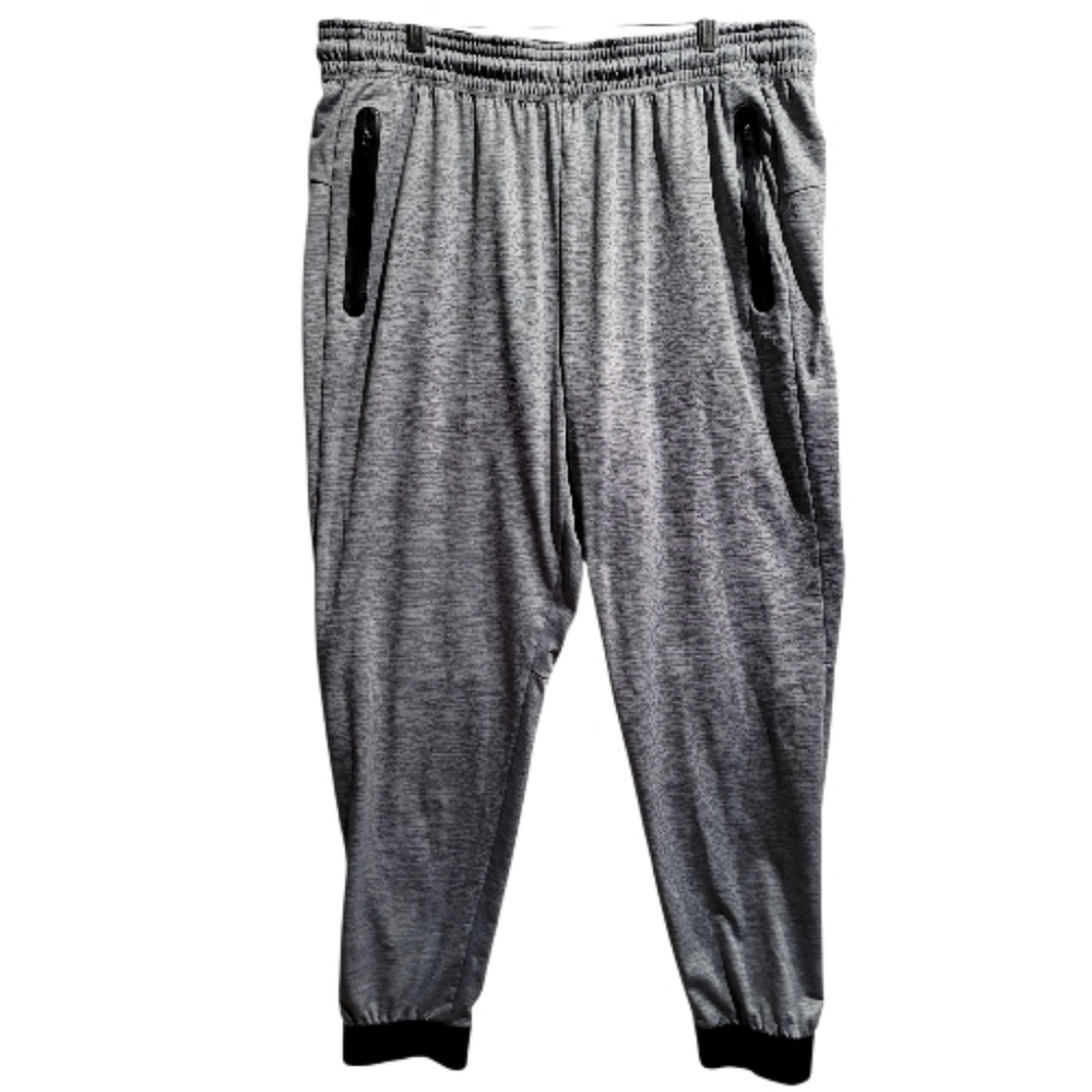 Reebok jogger pants mens XL cuffed legs two tone gray athletic running
